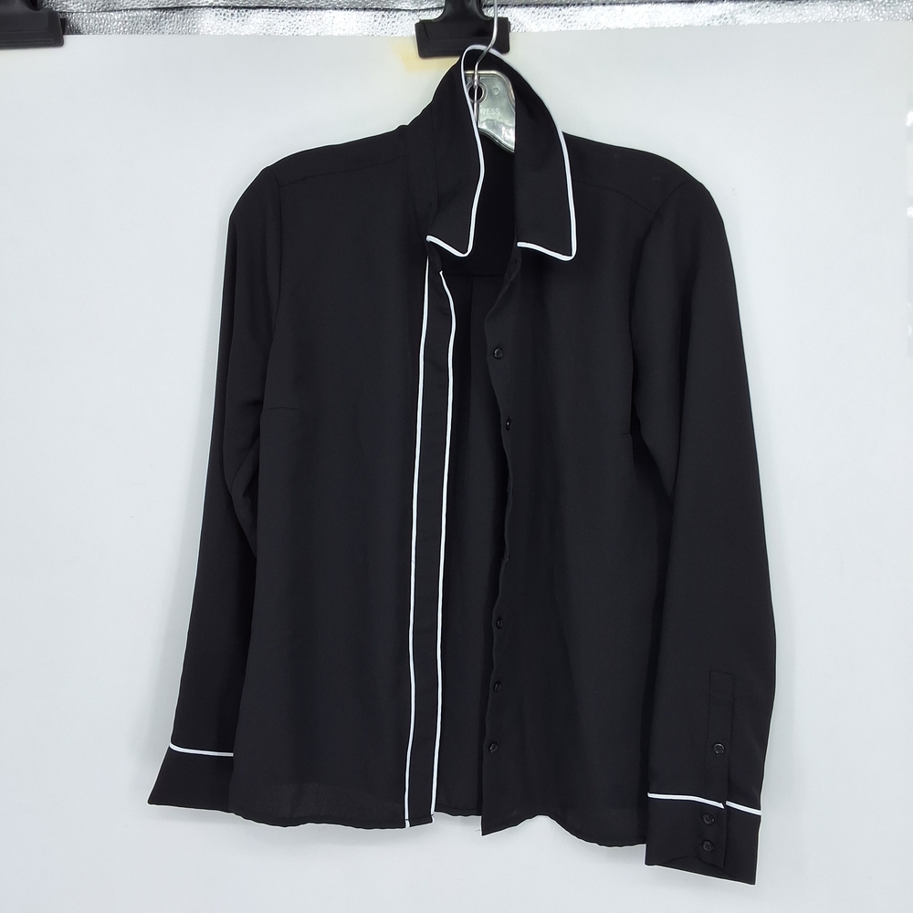 Express  XS Black Blouse with White Trim